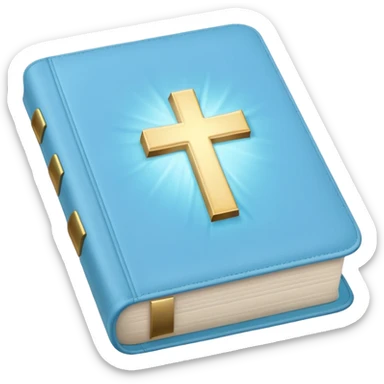 a pastel baby blue bible glowing  sticker