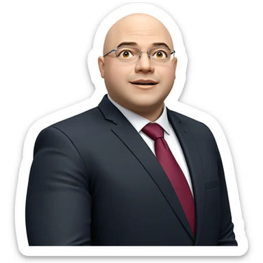 bald man in formal attire sticker