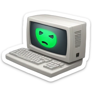 computer with a blinking cursor sticker