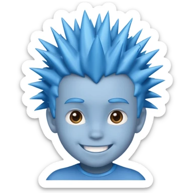 blue spiky haired kid  sticker