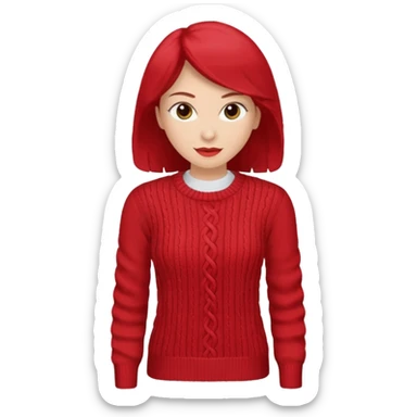 red women's knitwear sticker