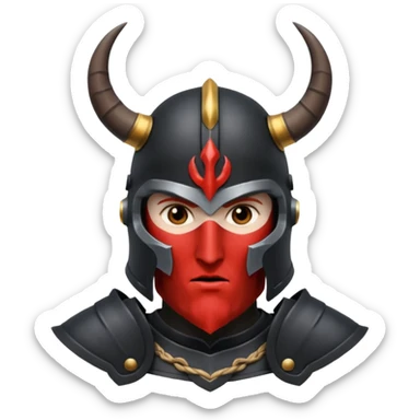 ares god of war black armour horned helmet sticker