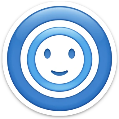 Fait un rond bleu et au milieu un v large blanc sticker