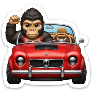 Gorilla in a coupe sticker