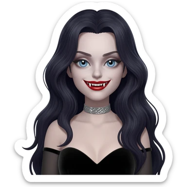 blonde, blue eyed vampiress who is a baddie sticker