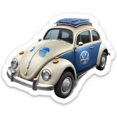 Side view 1956 Captain Rex Volkswagen bug fresh from space for snow travel and disguise  sticker