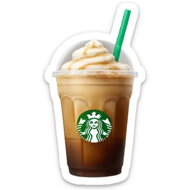 Starbuck ice coffee with ice cubes sticker