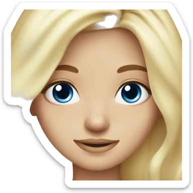 Blond blue eyed girl doing skin care sticker