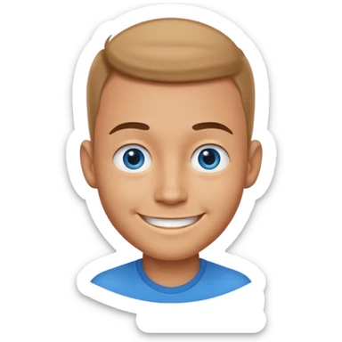 very big head and small body proportion male cartoon sticker