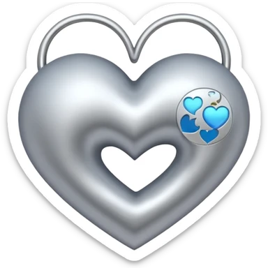 heart with a moon motif sticker
