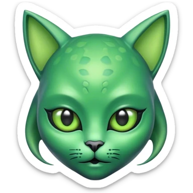 Alien with cat ears sticker