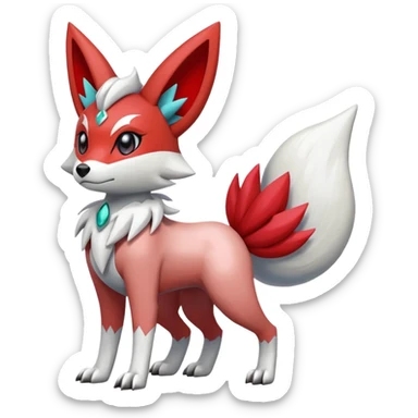 Meloetta-Lycanroc-Zangoose-Pokémon-Fakémon-fusion-hybrid-creature sticker