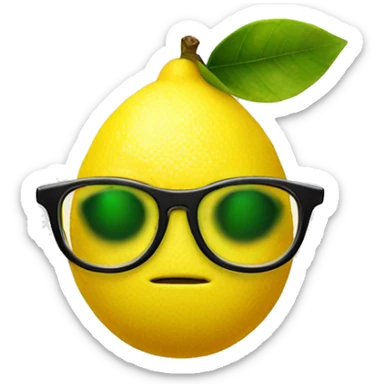 Lemon with a pair of glasses and no face sticker