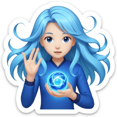 anime girl with power and magic sticker