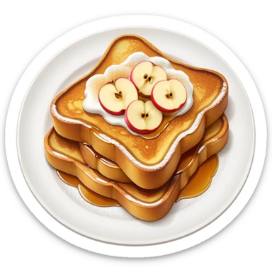 Plate of Apple French toast sticker
