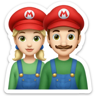 mario and luigi - one is a girl and one is a normal mario bro sticker