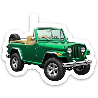 jeepster commando without top with straight flat bonnet sticker