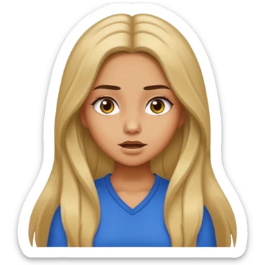 pretty long hair girl middle parted, amazed, good clothes, tanned, baddie sticker