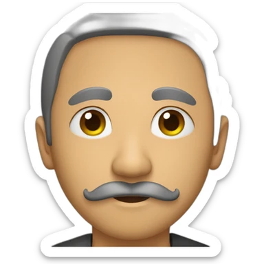 Eurasian man moustache sticker