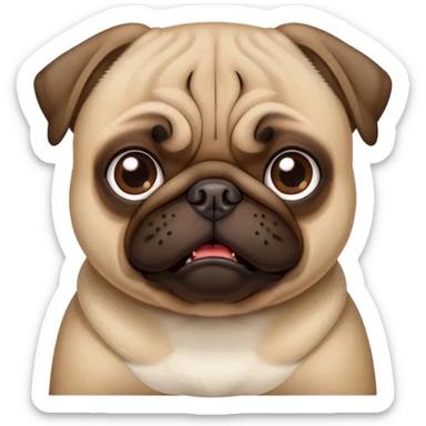 pug saying fuck you  sticker