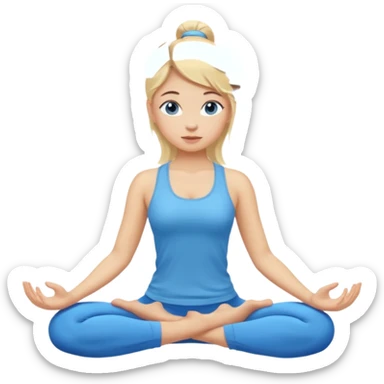 Девушка занимается йогой, голубые глаза, светлая кожа, русые волосы  sticker