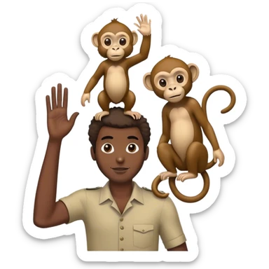 black sudanis 7 foot monkey with waves oon his head sticker