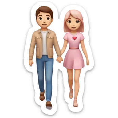 3D emoji-style of two roads merging into one 💞, with cherry blossoms 🌸, floating hearts 💕, soft sunset sky 🌅, and a couple walking hand-in-hand 👩‍❤️‍👨. Romantic and aesthetic vibe sticker