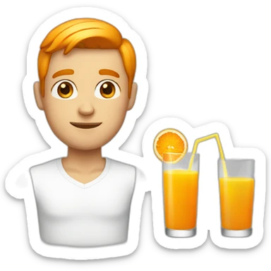 orange juice men with white skin sticker