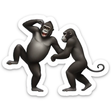 Monkey gorilla Taeger dancing ￼ sticker