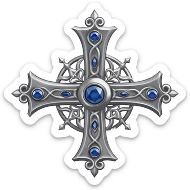 Silver templar cross sticker