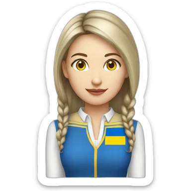 white skin teacher women with ukrainian flag sticker