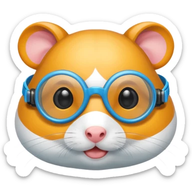hamster with swimming goggles sticker