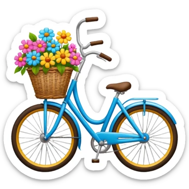 Bicycle with flowers sticker