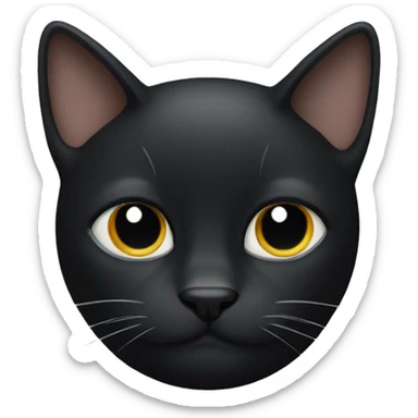 black cat with white mustache  sticker