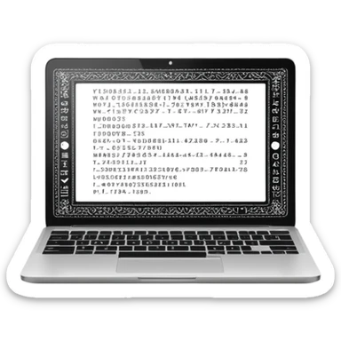 laptop com codigo de programação a aparecer no ecra sticker