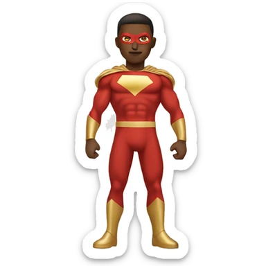 red and gold superhero sticker