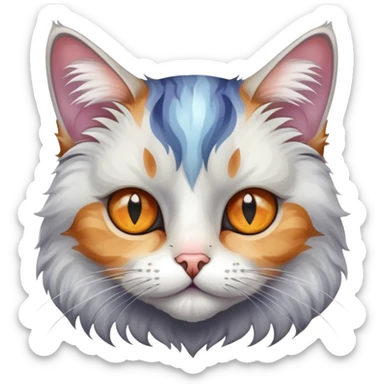 one-eyed cat with marble coloring sticker