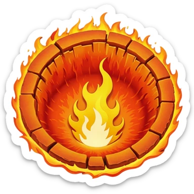 flaming crater sticker