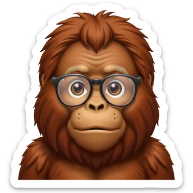 orangutan with glasses sticker