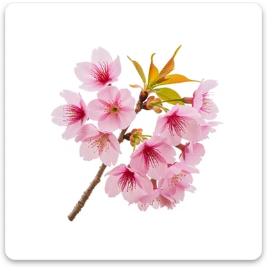 pink sakura cherry flower, remove background sticker