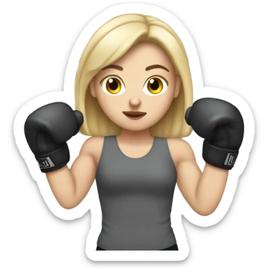 White girl ready to box sticker