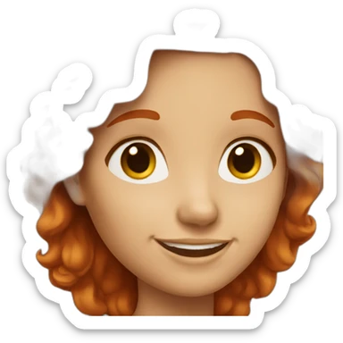 smiling redhead woman sticker