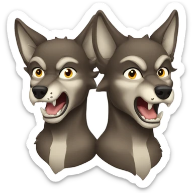 Three headed wolf aggressive  sticker