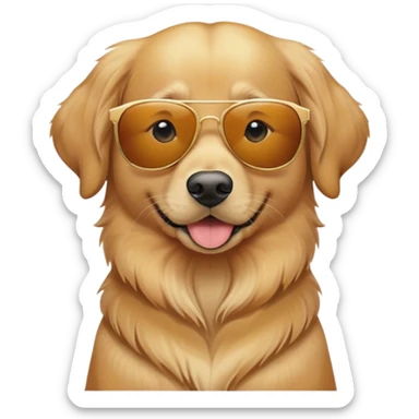 A golden retriever dog wearing sunglasses  sticker