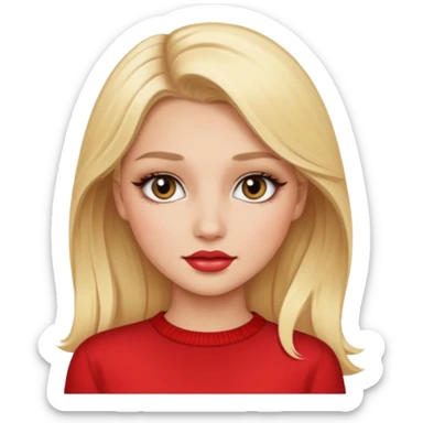 Gorgeous blonde girl with makeup sticker