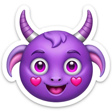 Happy Purple face with horns and heart eyes sticker