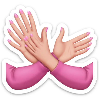 Do this emoji in pink 🙏 the sleeves pink but the hands skin color sticker
