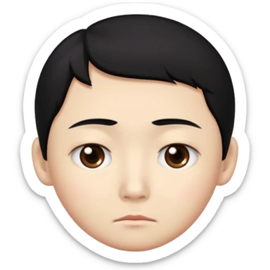 Sad narrow-eyed Chinese sticker