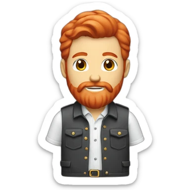 red head beard men with a shirt figma sticker