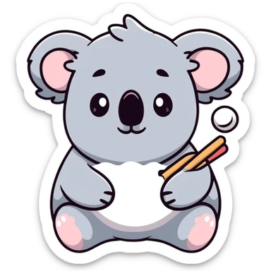 Koala shaped marshmallow  sticker